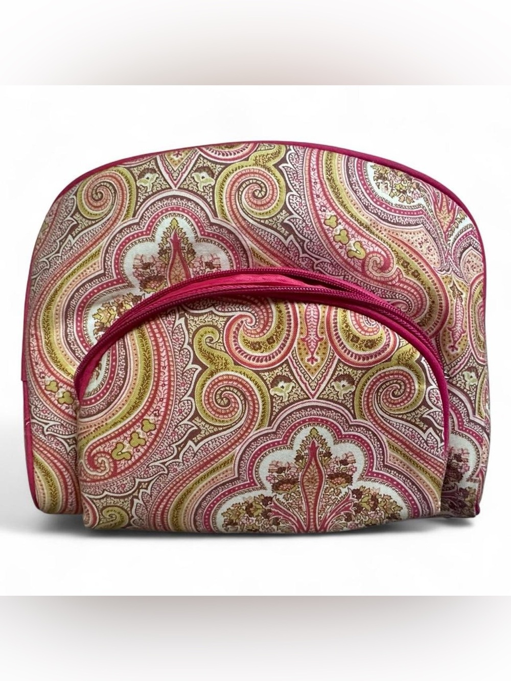 Pink Paisley Cosmetic Bag Set - Travel Makeup Pouches